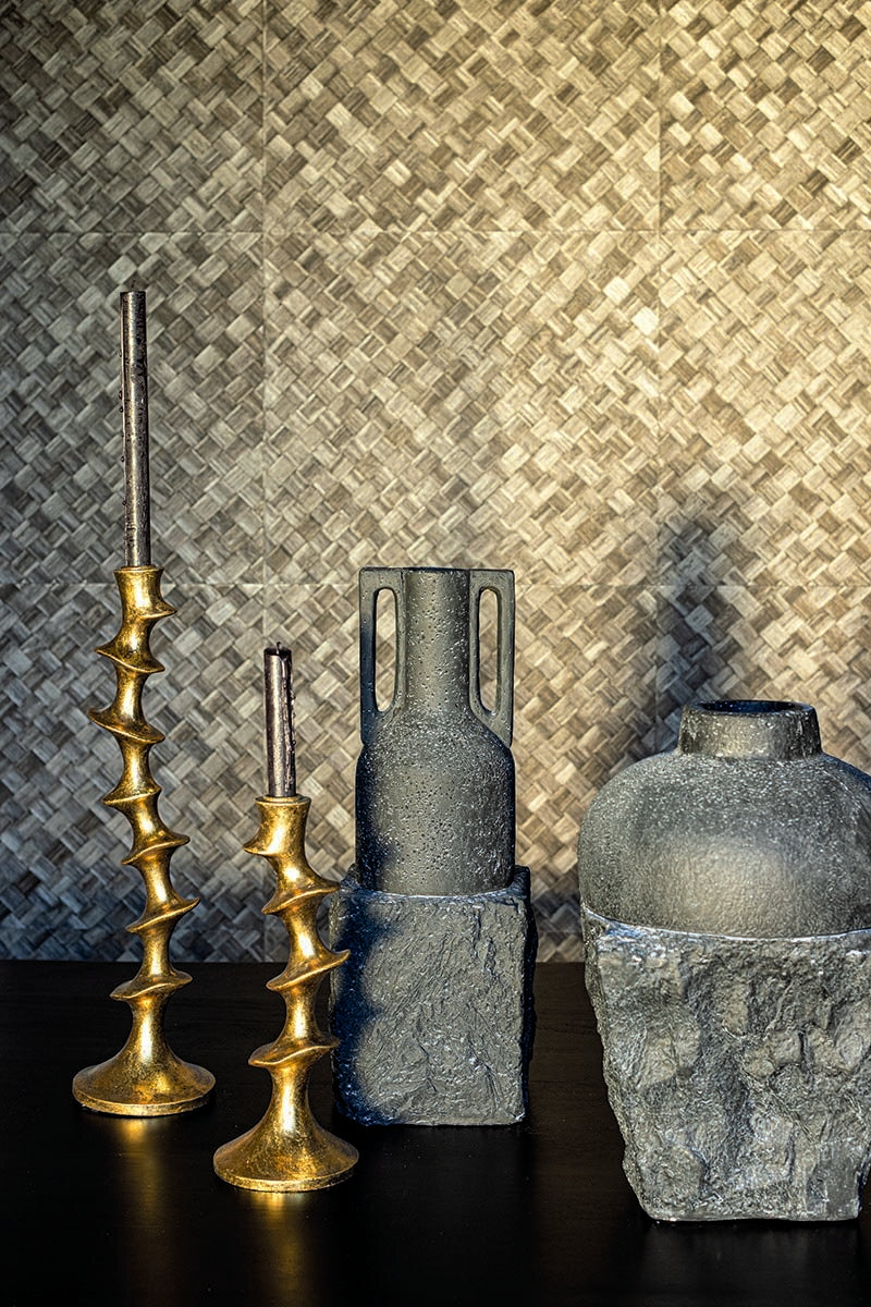 Movy Gold Poly Candle Holder L