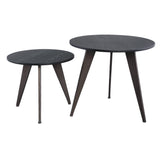 Werdy Black Iron Coffeetable Veneer Top Round SV2