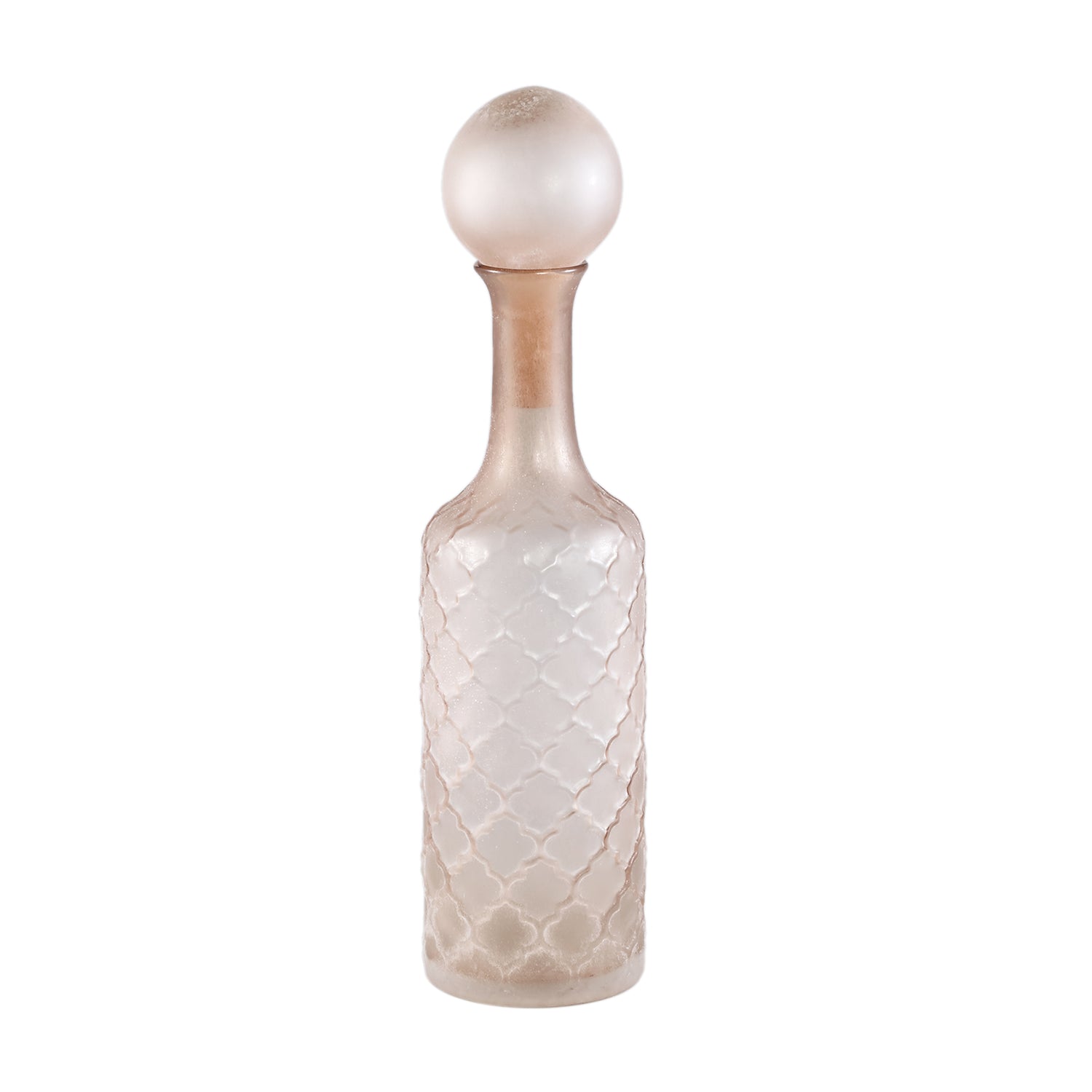 Cianna Brown Frosted Glass Bottle Round With Bal L