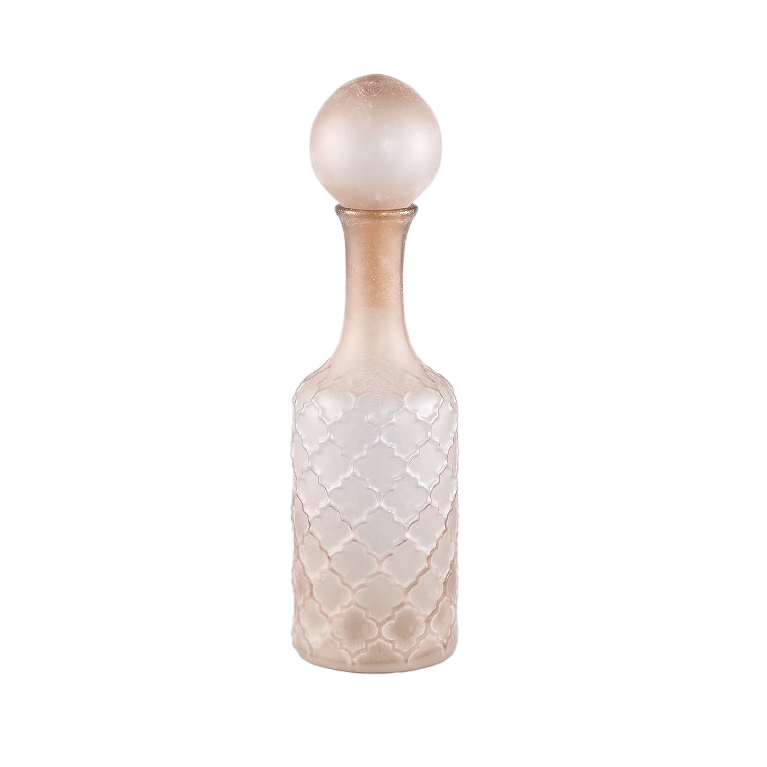 Cianna Brown Frosted Glass Bottle Round With Bal M