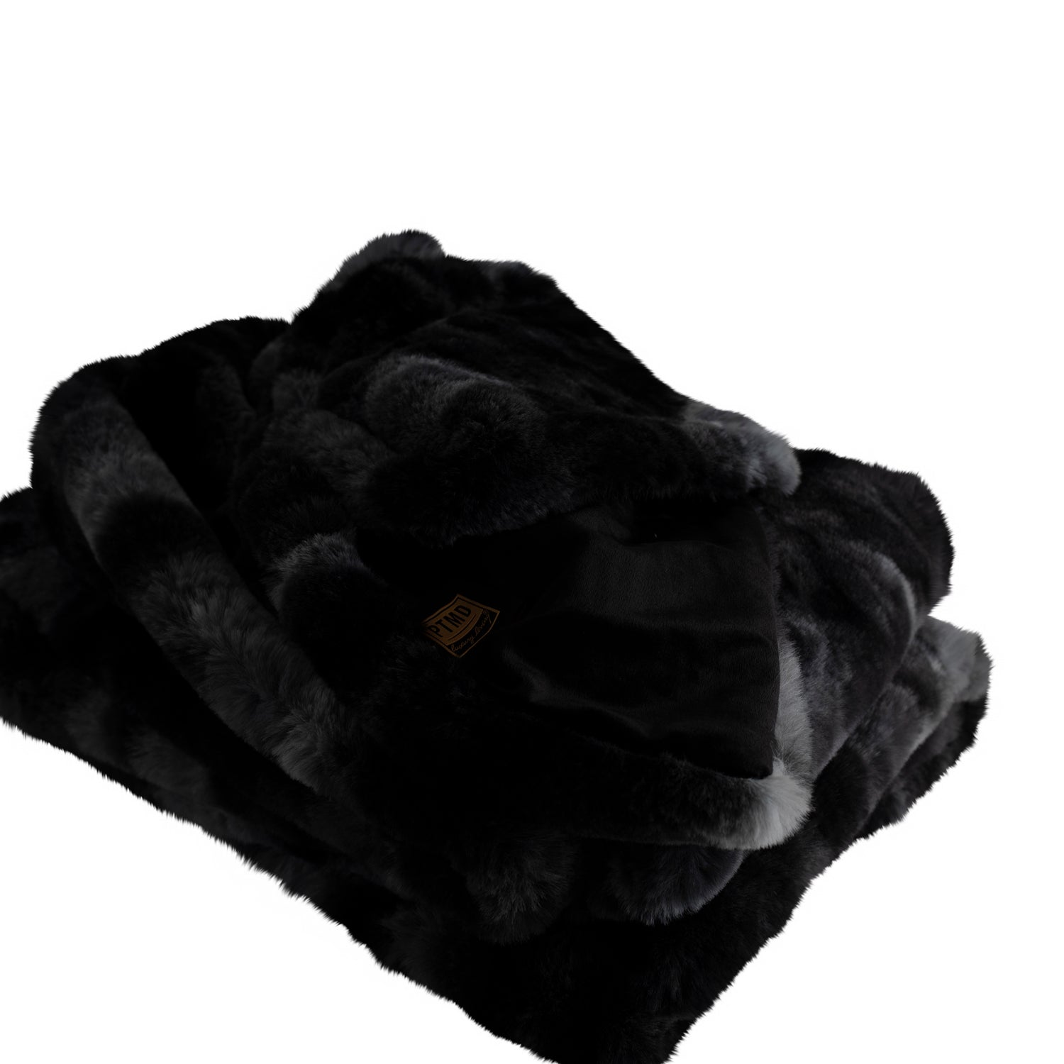 Linde Black Faux Fur Plaid In Giftbox 150 X 200