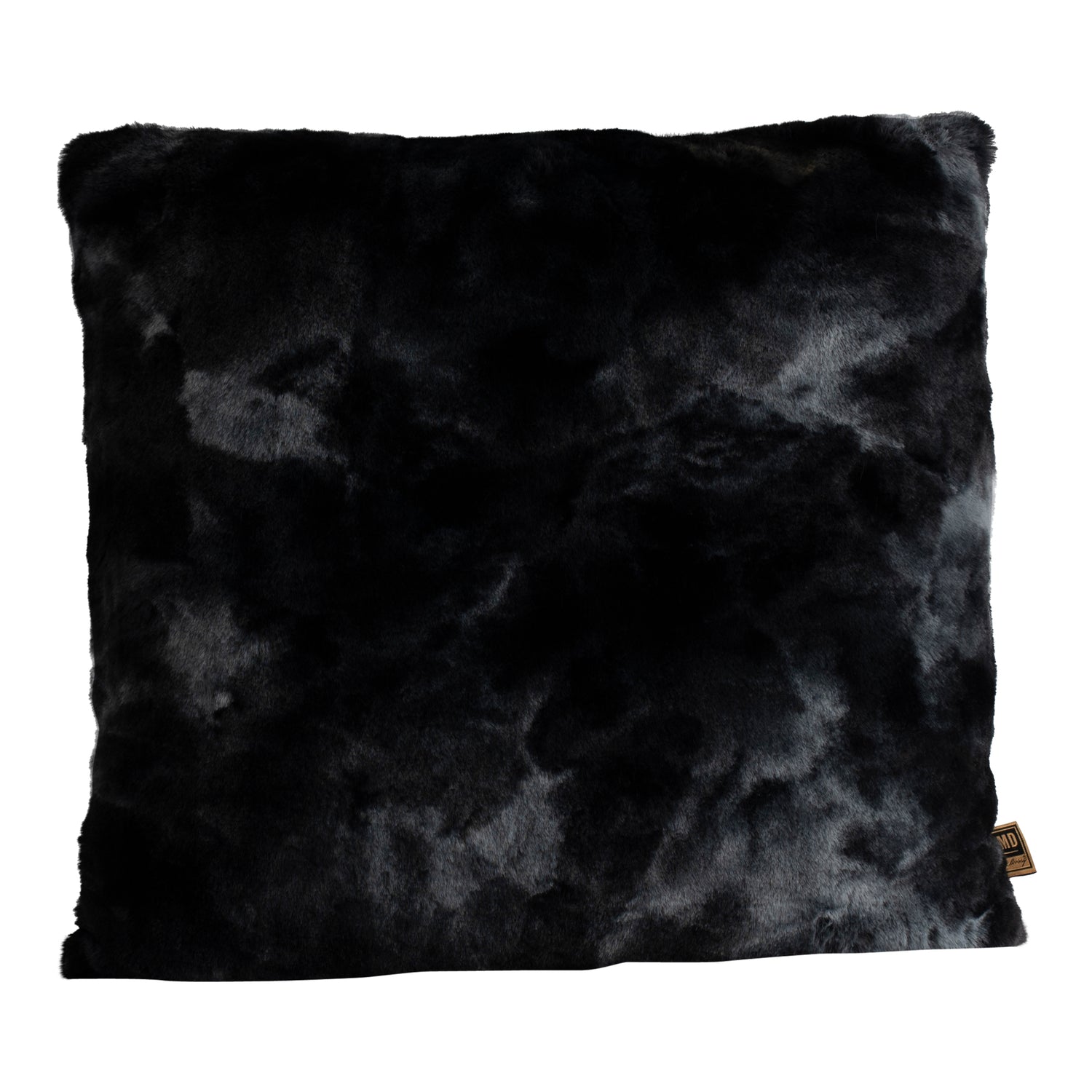 Linde Black Faux Fur Cushion Square L