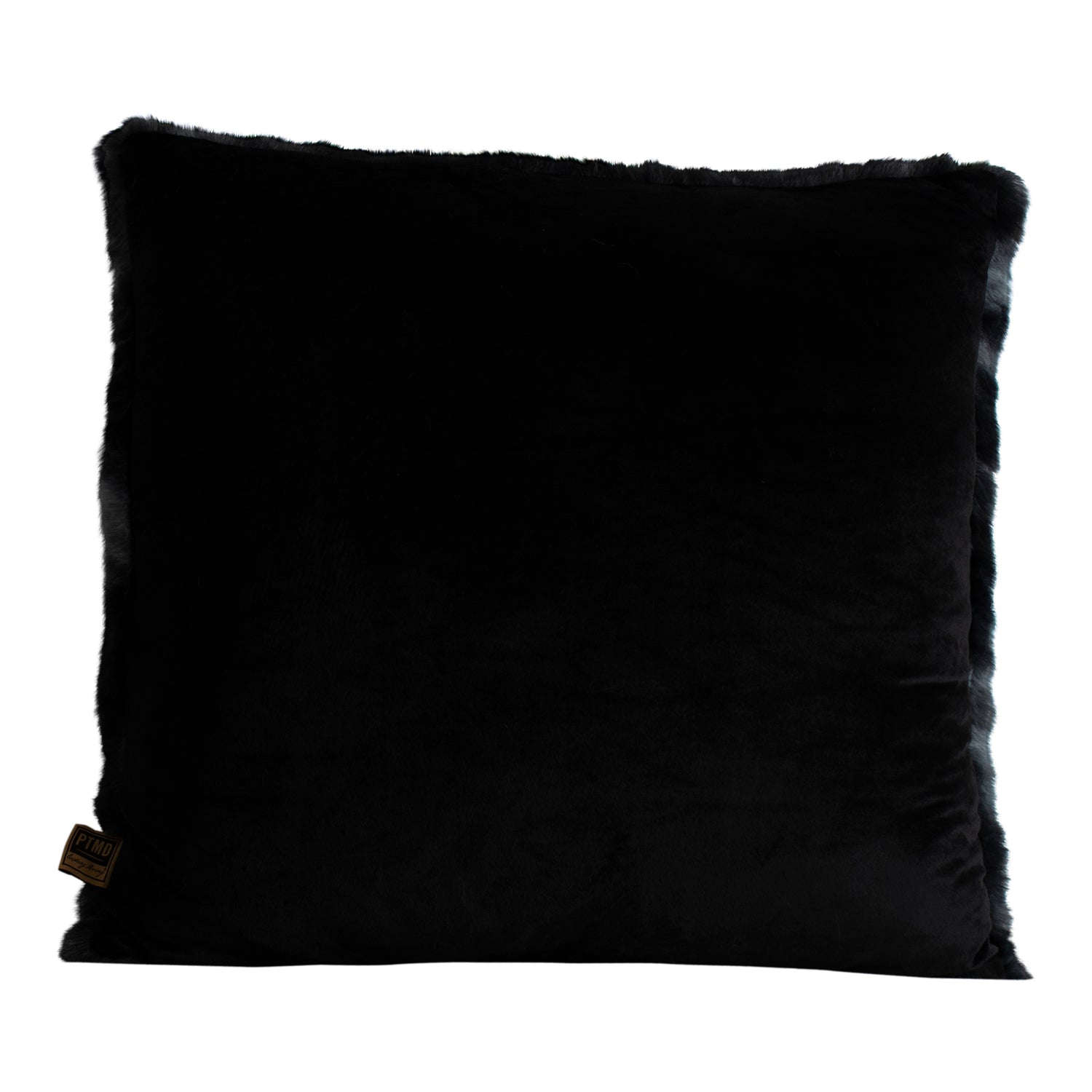 Linde Black Faux Fur Cushion Square L