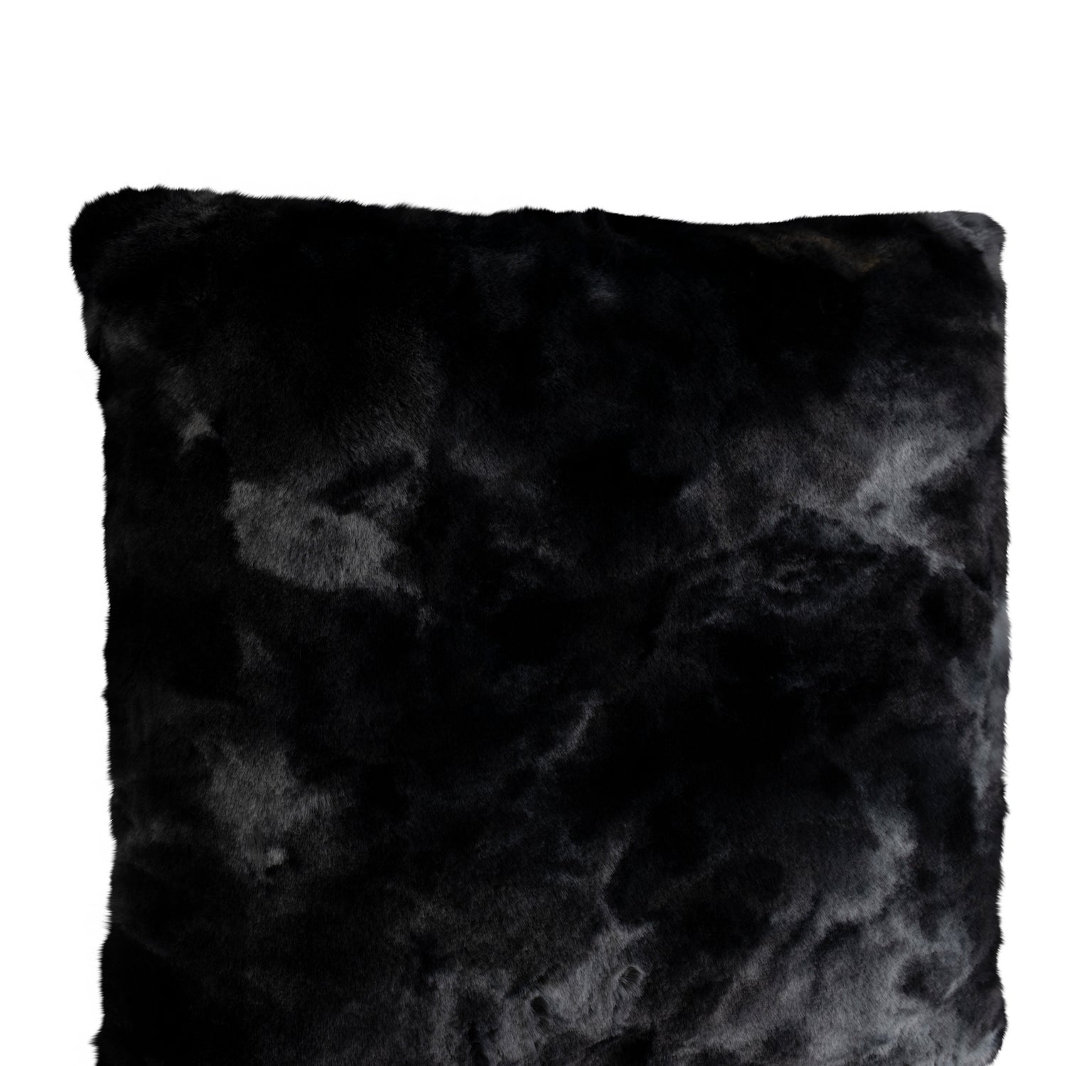 Linde Black Faux Fur Cushion Square L