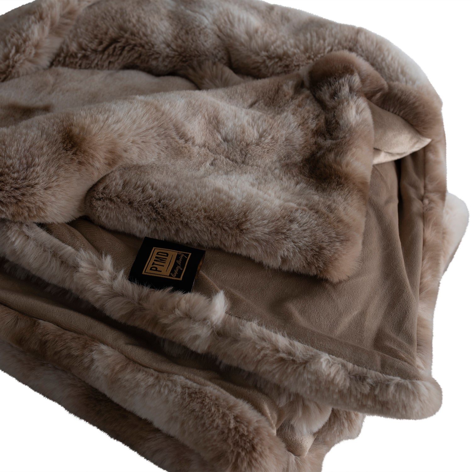 Linde Beige Faux Fur Plaid In Giftbox 150 X 200