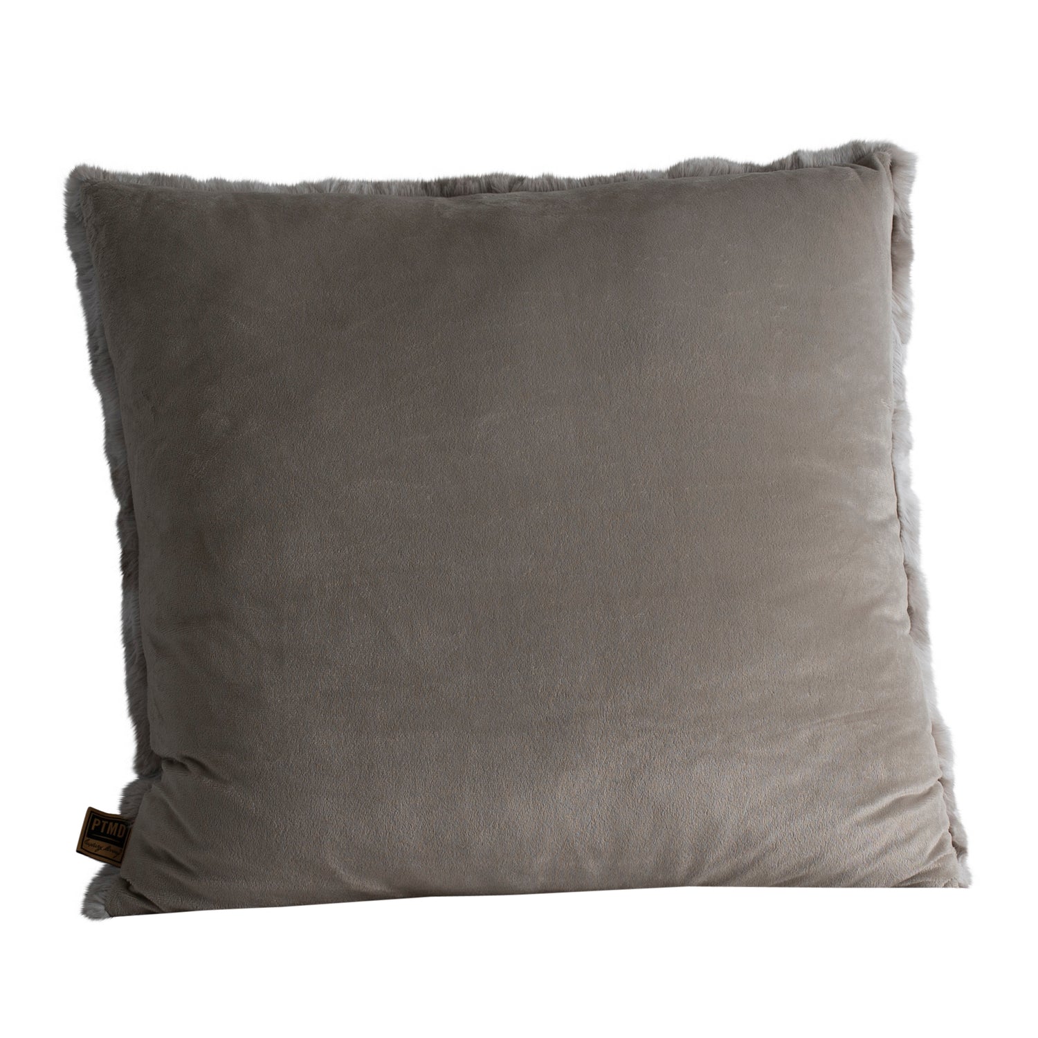 Linde Grey Faux Fur Cushion Square L