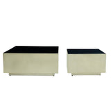 Irvy Gold Iron Coffeetable Square Black Enamel Sv2