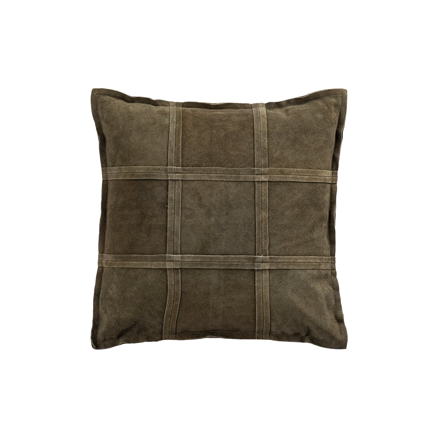 Cobie Green Suede Leather Cushion Square S