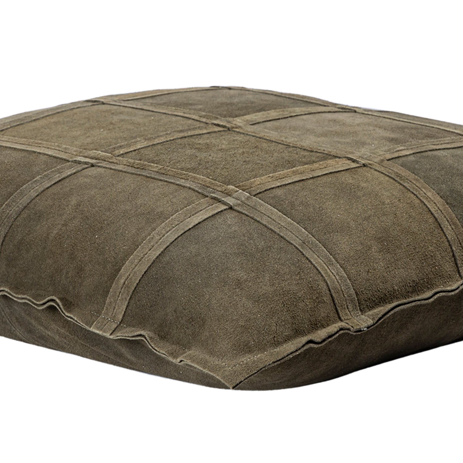 Cobie Green Suede Leather Cushion Square L