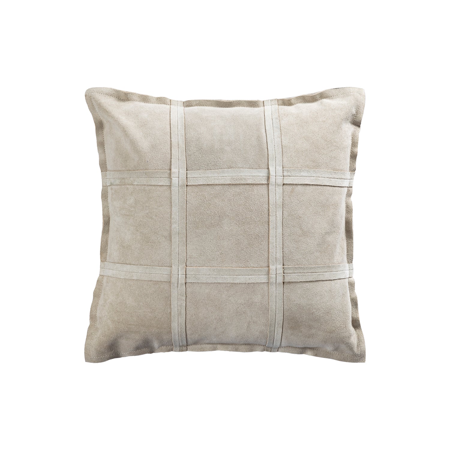 Cobie Taupe Suede Leather Cushion Square S