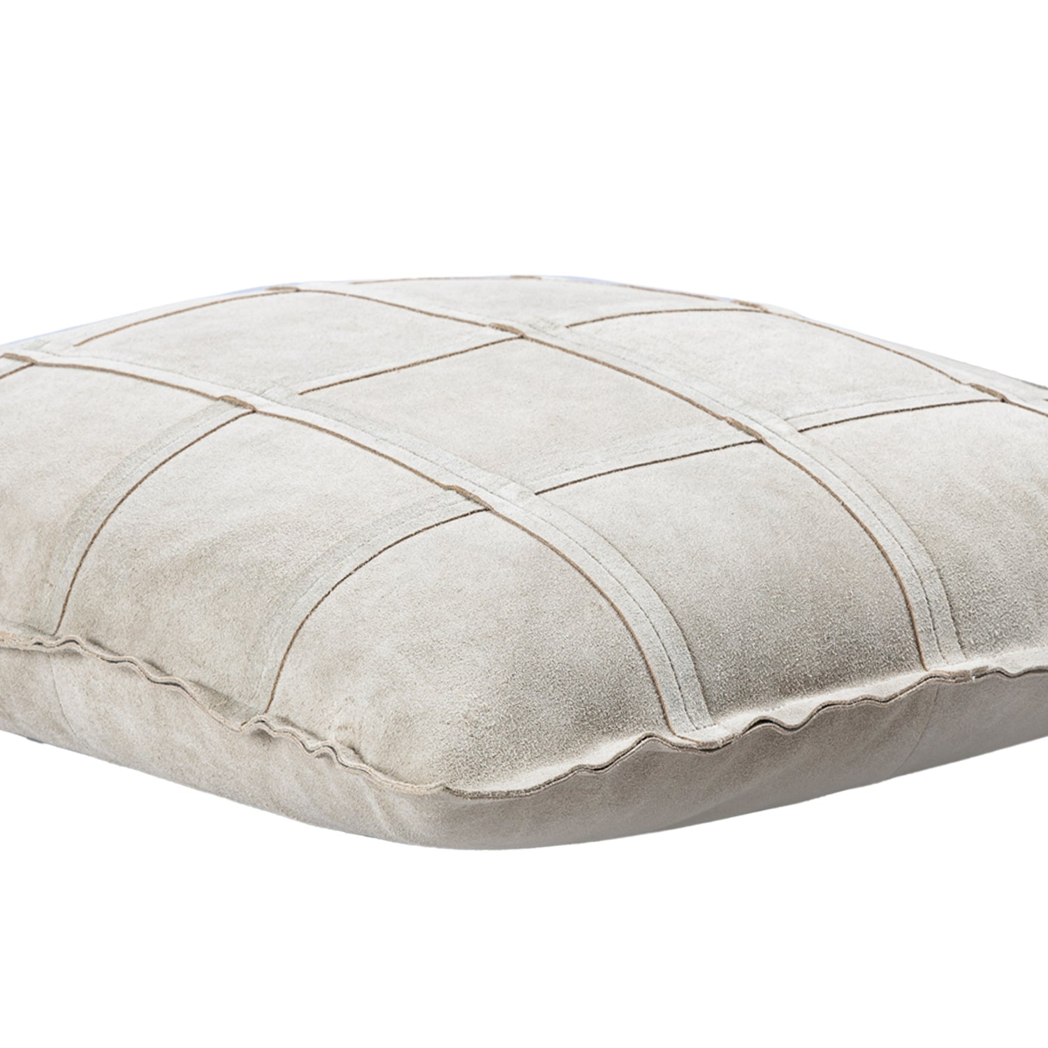 Cobie Taupe Suede Leather Cushion Square L