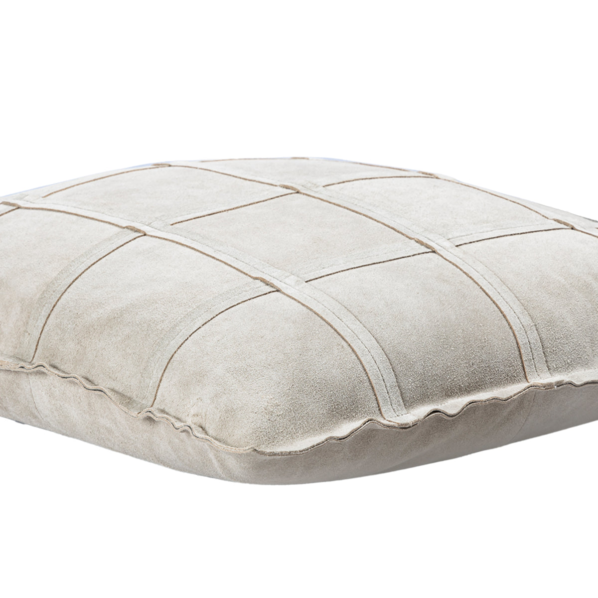 Cobie Taupe Suede Leather Cushion Square L