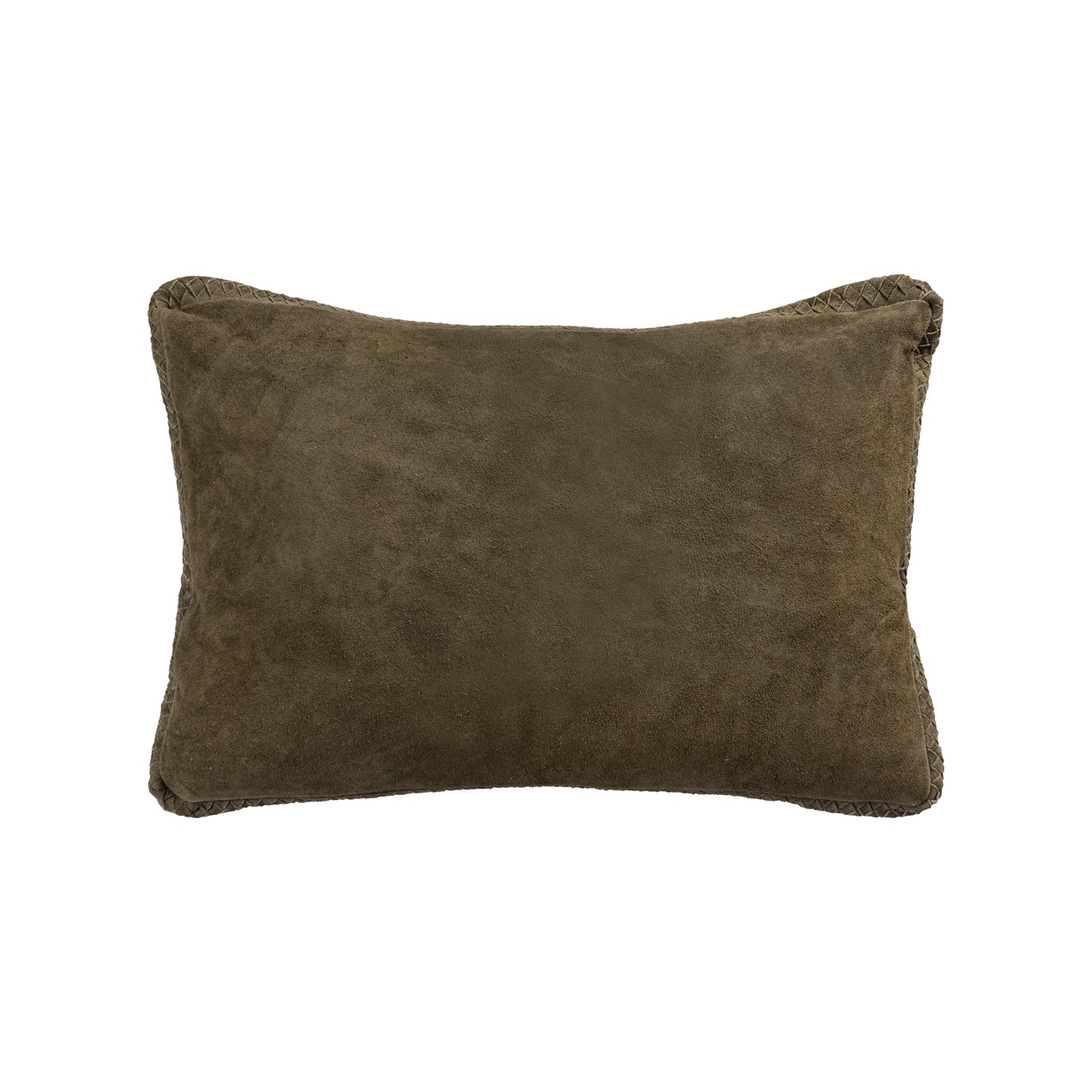 Suky Green Suede Leather Cushion Rectangle S