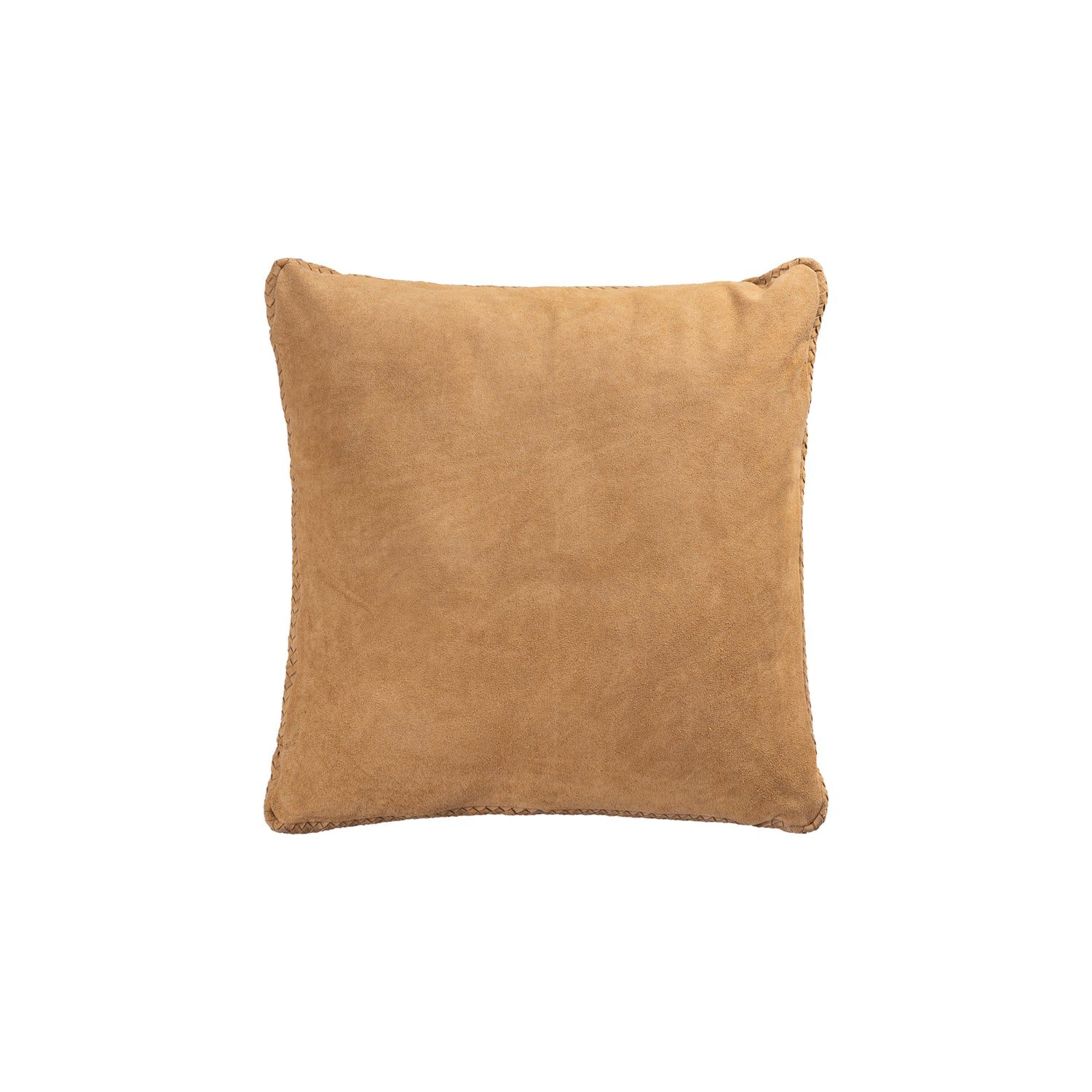 Suky Camel Suede Leather Cushion Square L