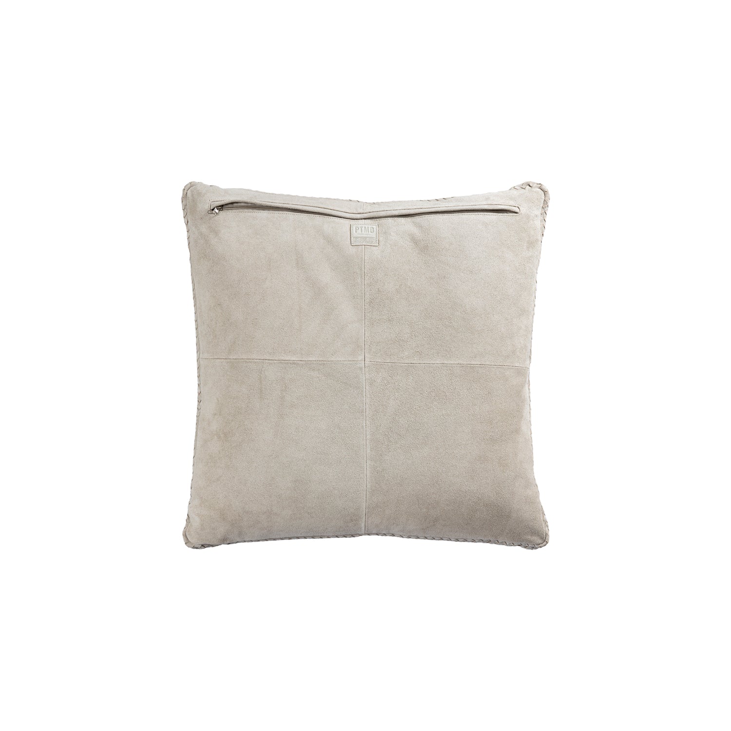 Suky Taupe Suede Leather Cushion Square L
