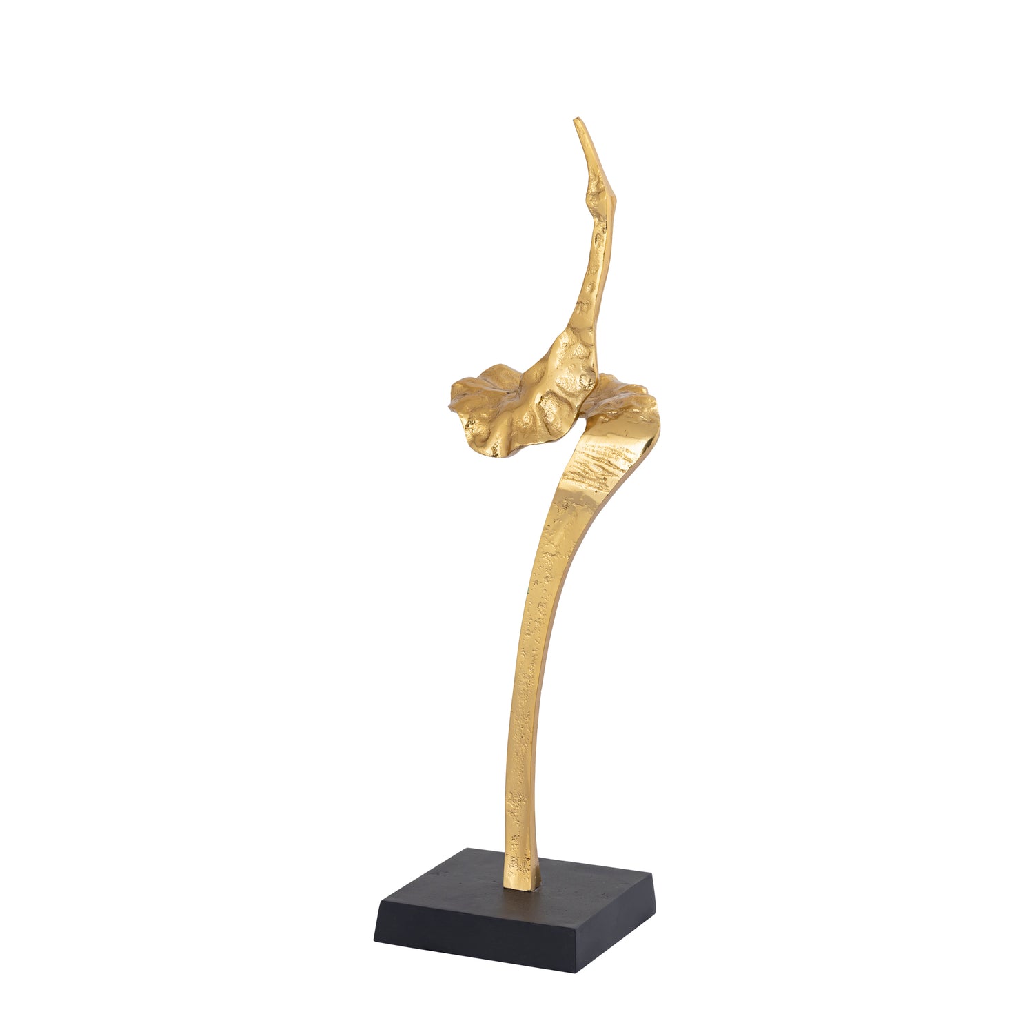 Yobie Gold Casted Alu Swan Statue Black Base S