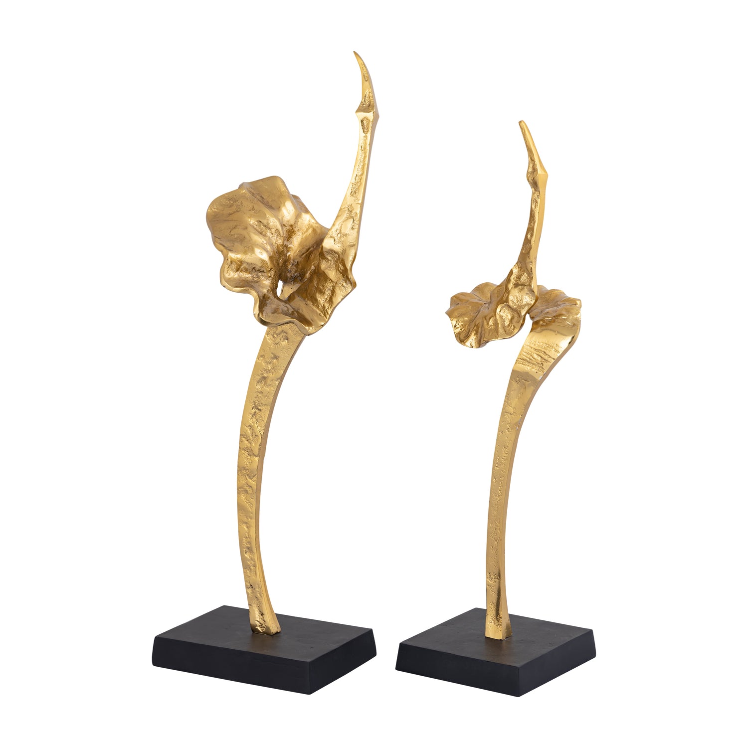 Yobie Gold Casted Alu Swan Statue Black Base S