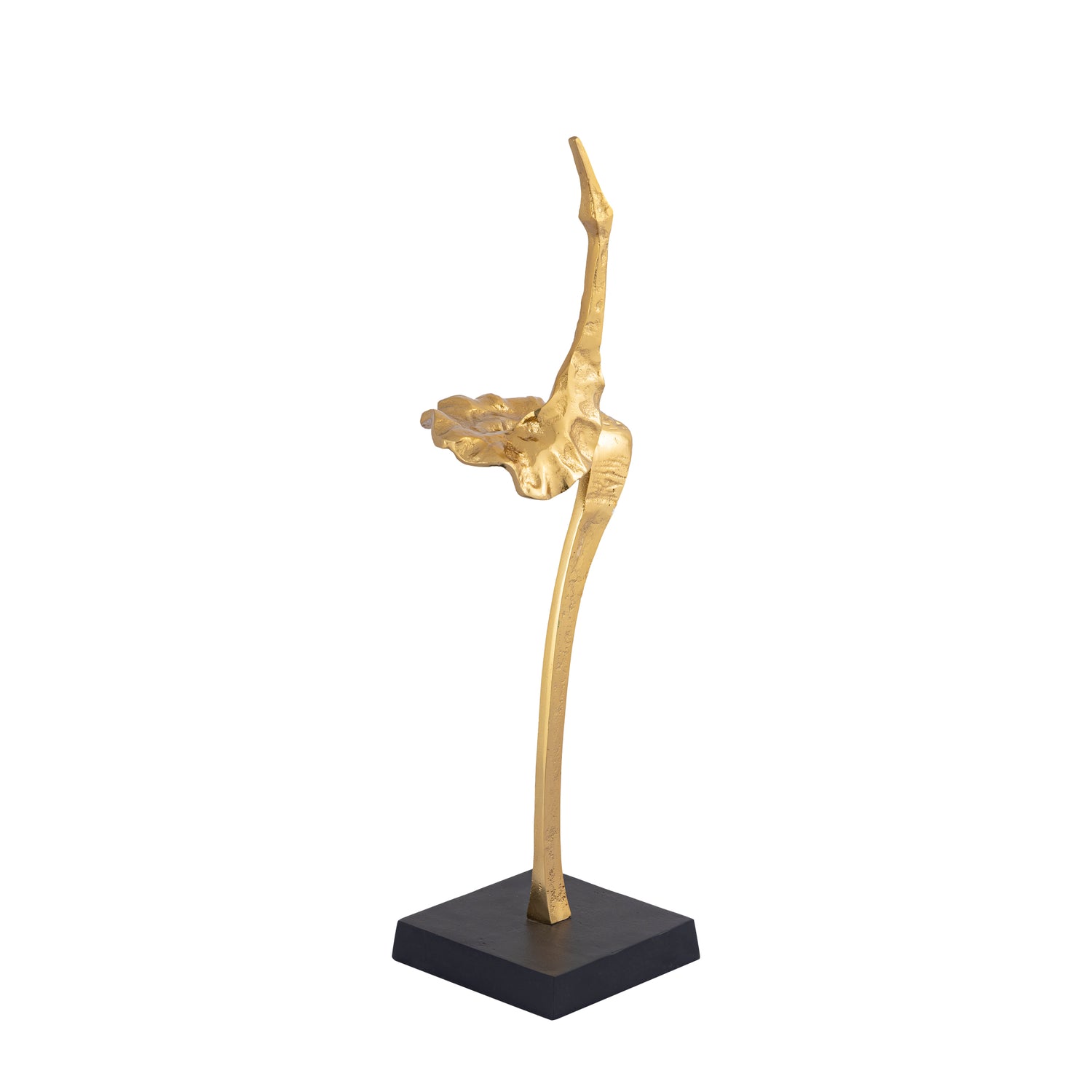 Yobie Gold Casted Alu Swan Statue Black Base S