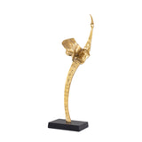 Yobie Gold Casted Alu Swan Statue Black Base L