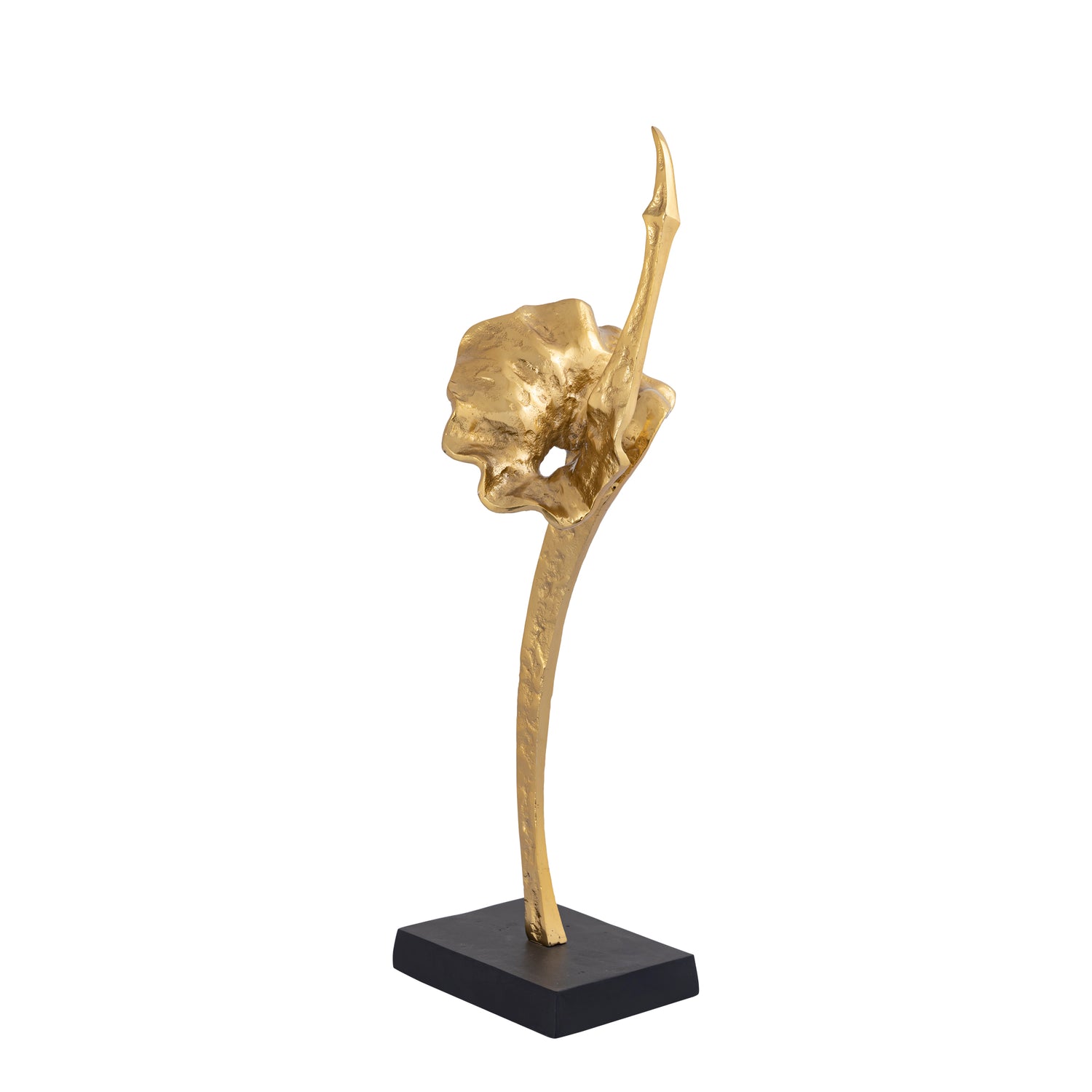 Yobie Gold Casted Alu Swan Statue Black Base L