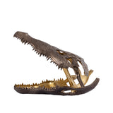 Lizee Brass Casted Alu Crocodile Head Statue L