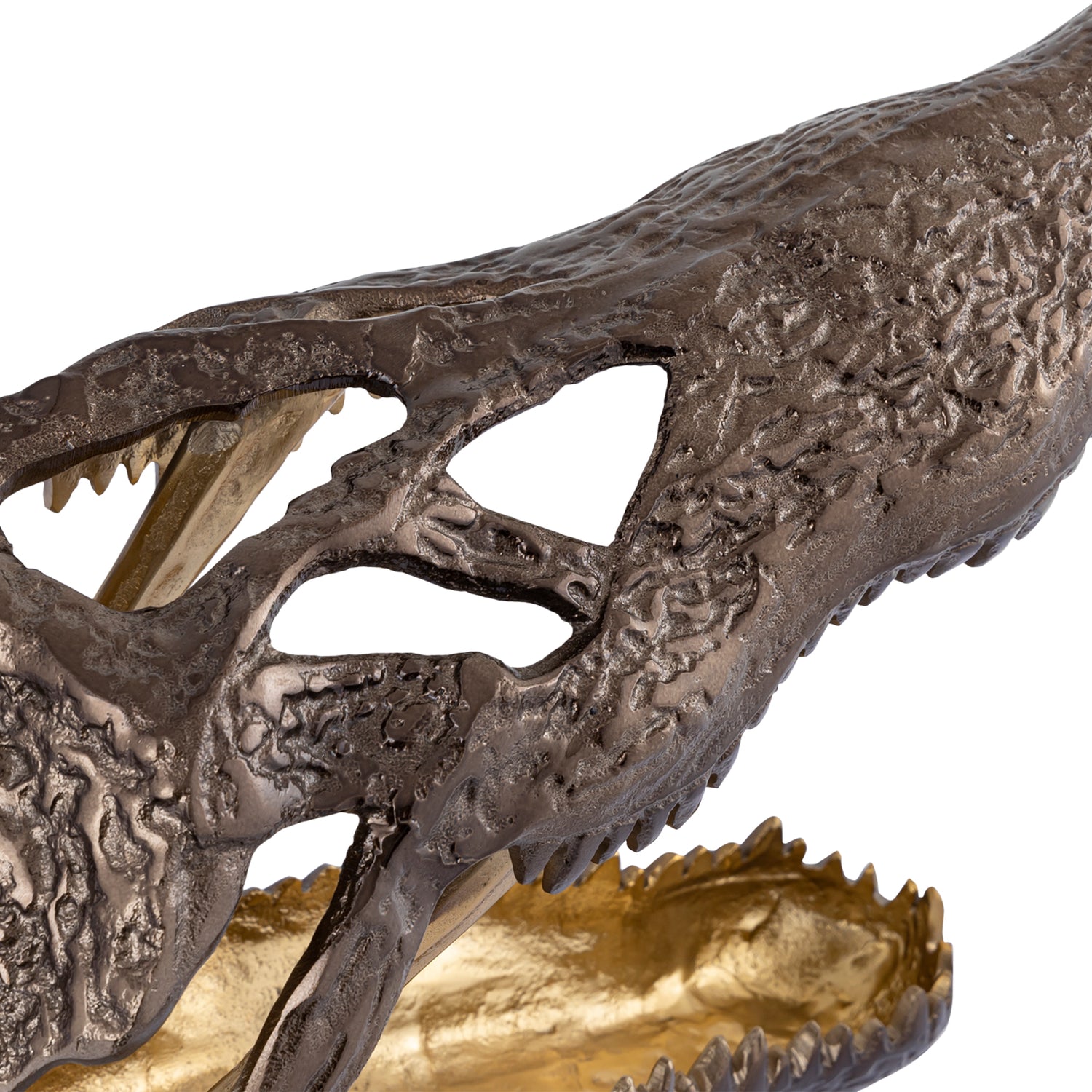 Lizee Brass Casted Alu Crocodile Head Statue L