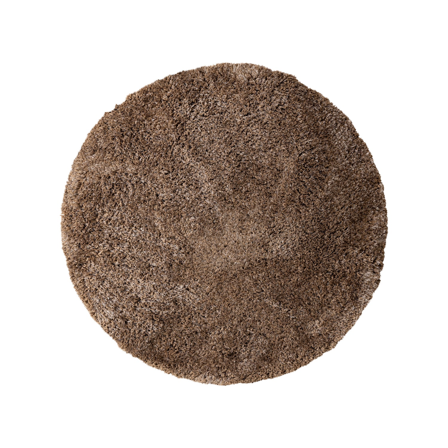 Jups Brown Fabric Handwoven Carpet Round S