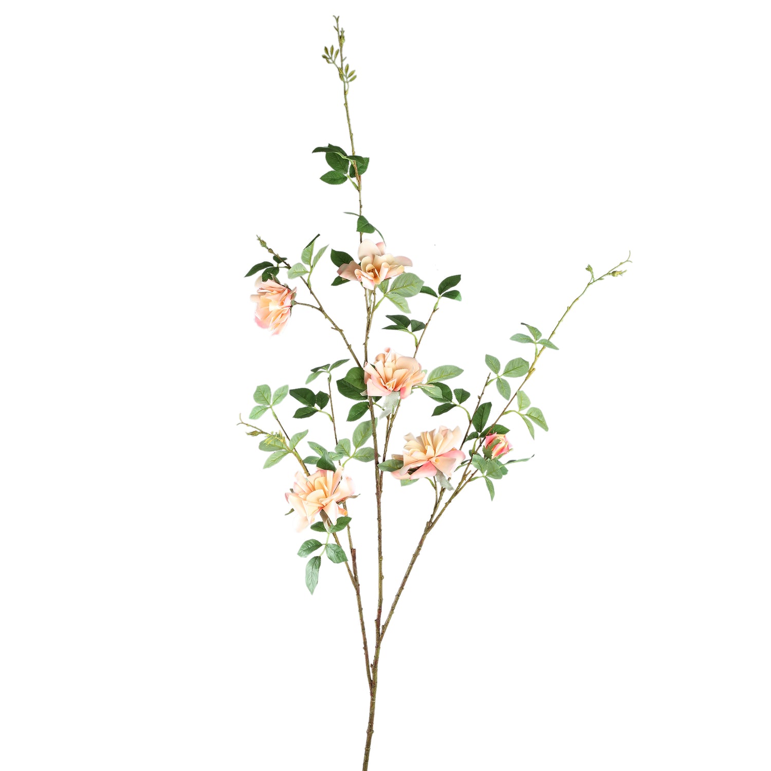 Wildrose Flower Light Pink With Leaves L