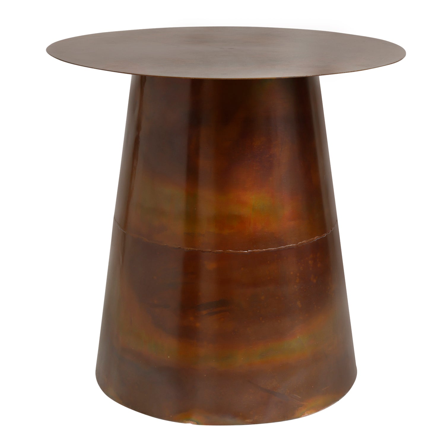 Edson Copper Iron Side Table Round Cone Foot SV2