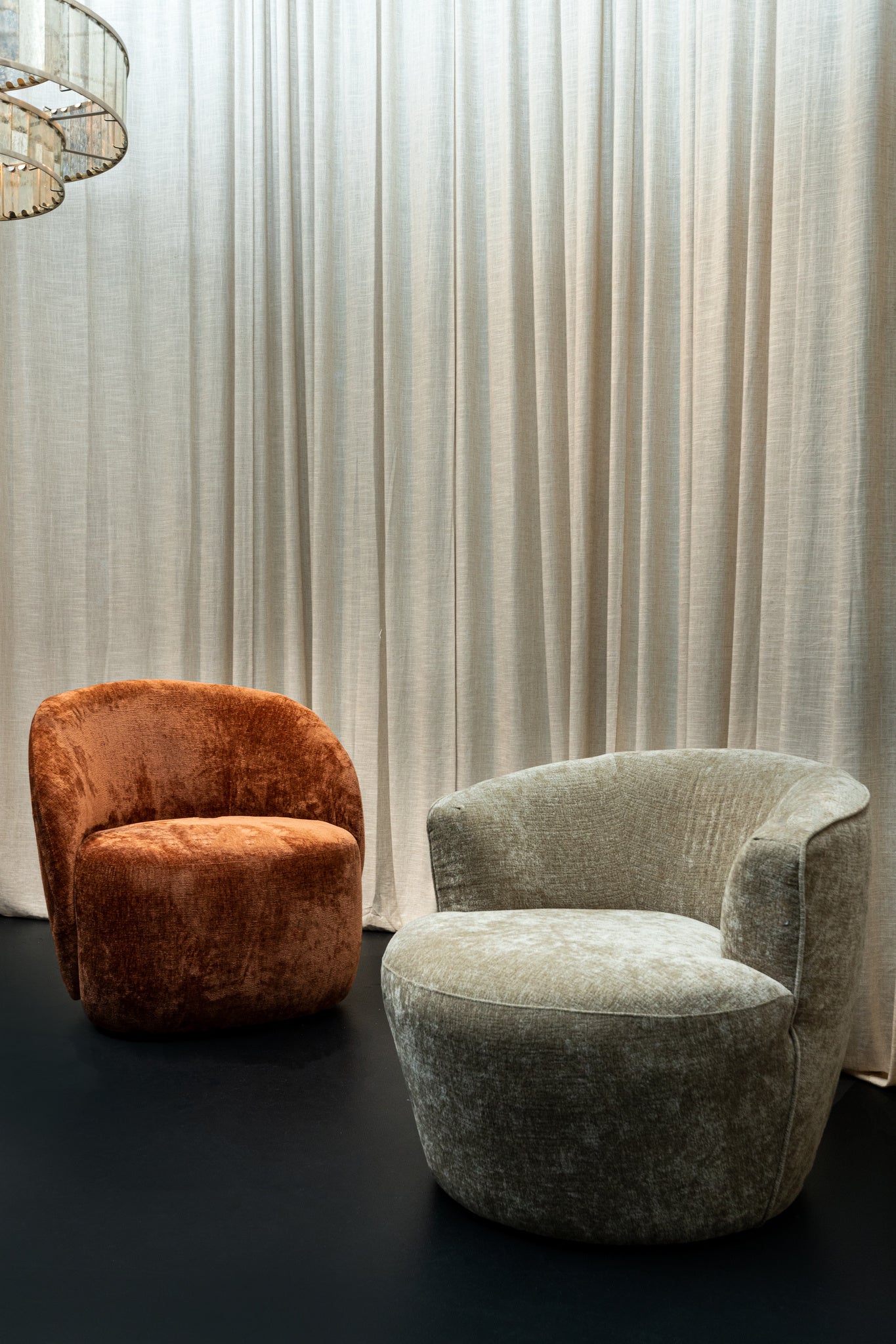 Grasa Cream Fiore Fabric Fauteuil