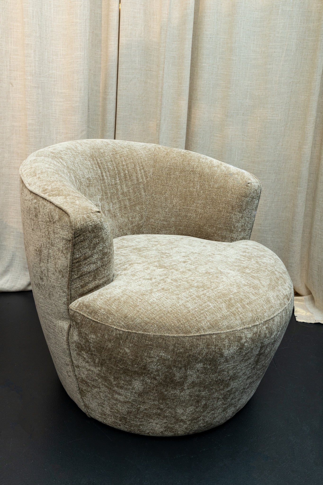 Grasa Cream Fiore Fabric Fauteuil