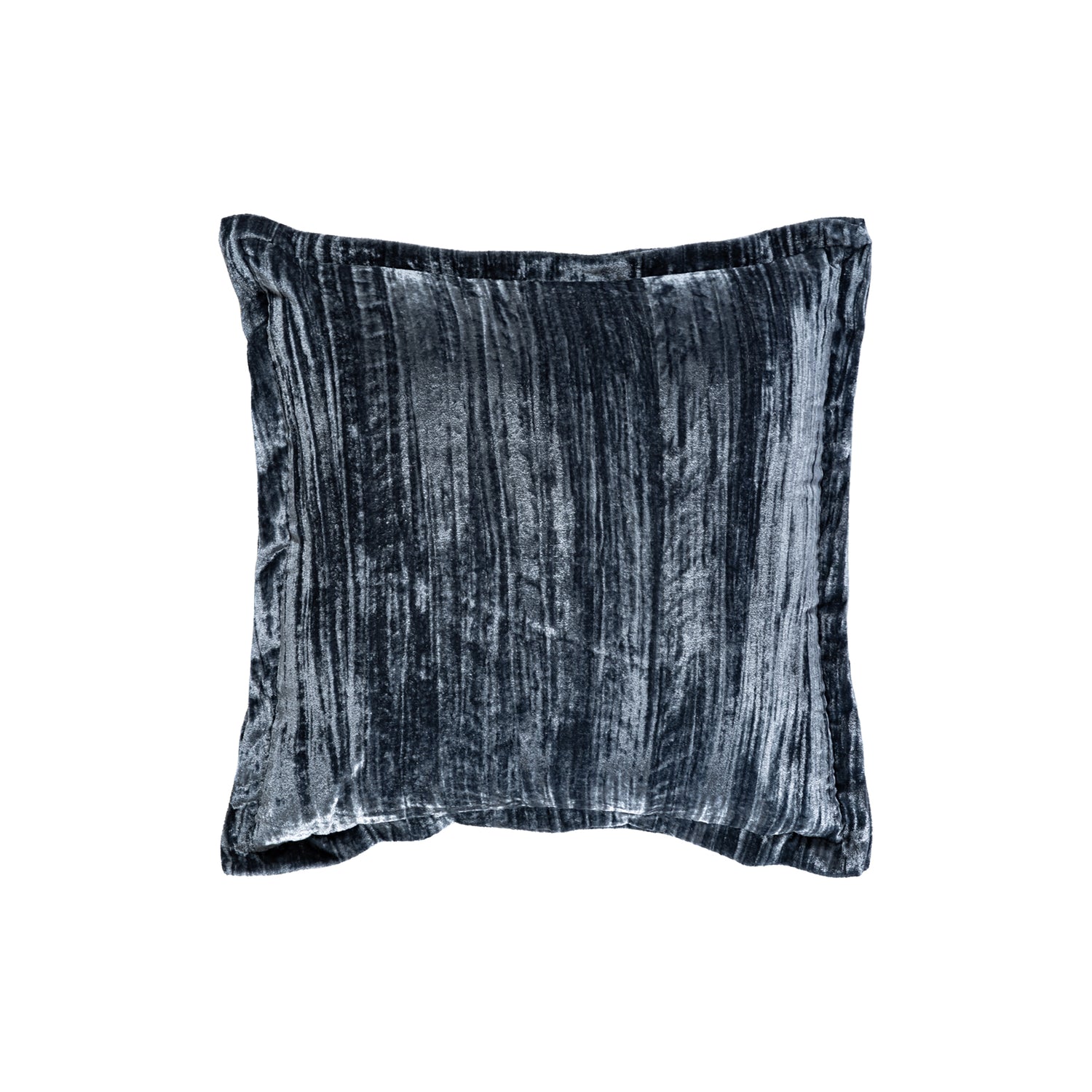 Senny Blue Velvet Cushion Ruffle Rim Square S