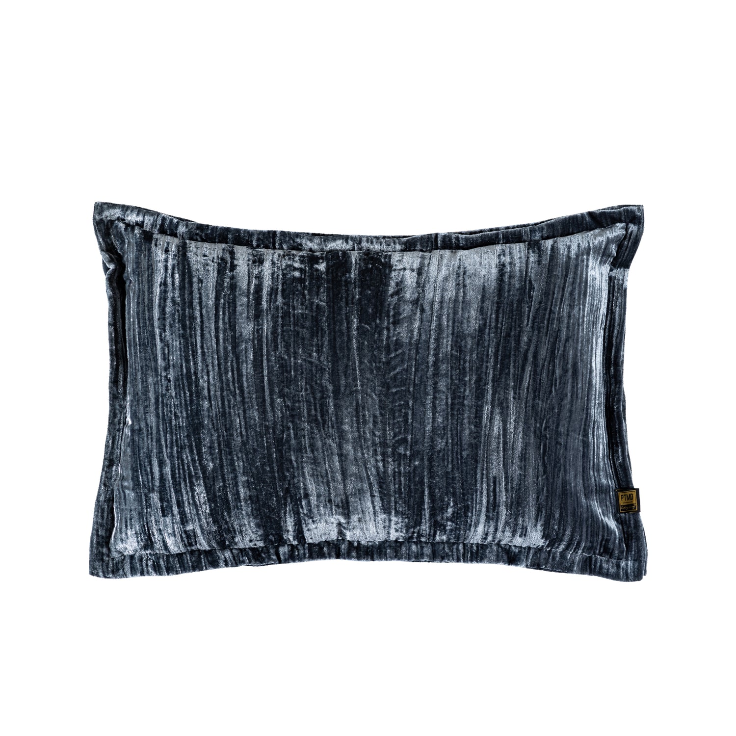 Senny Blue Velvet Cushion Ruffle Rim Rectangle