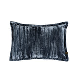 Senny Blue Velvet Cushion Ruffle Rim Rectangle