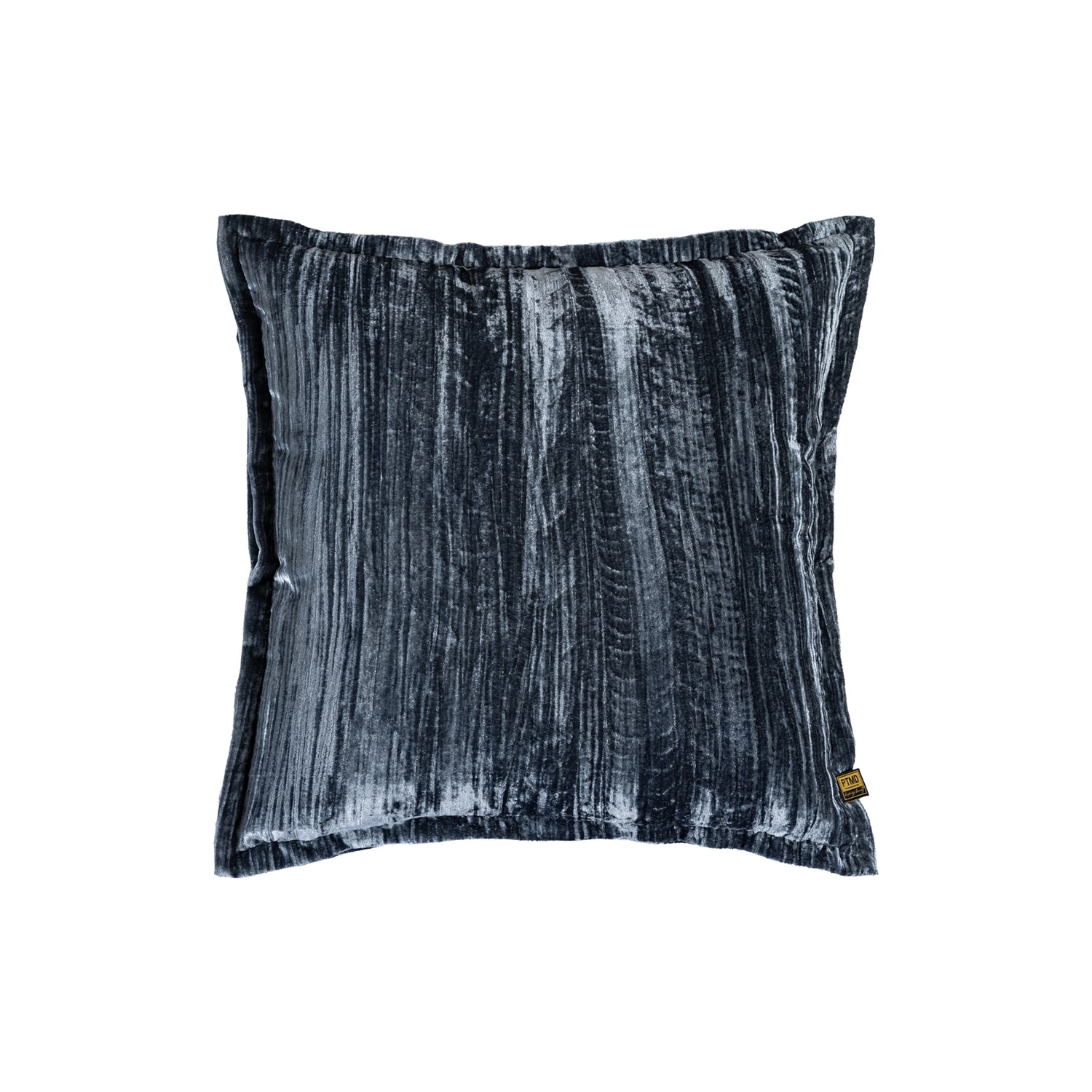 Senny Blue Velvet Cushion Ruffle Rim Square L