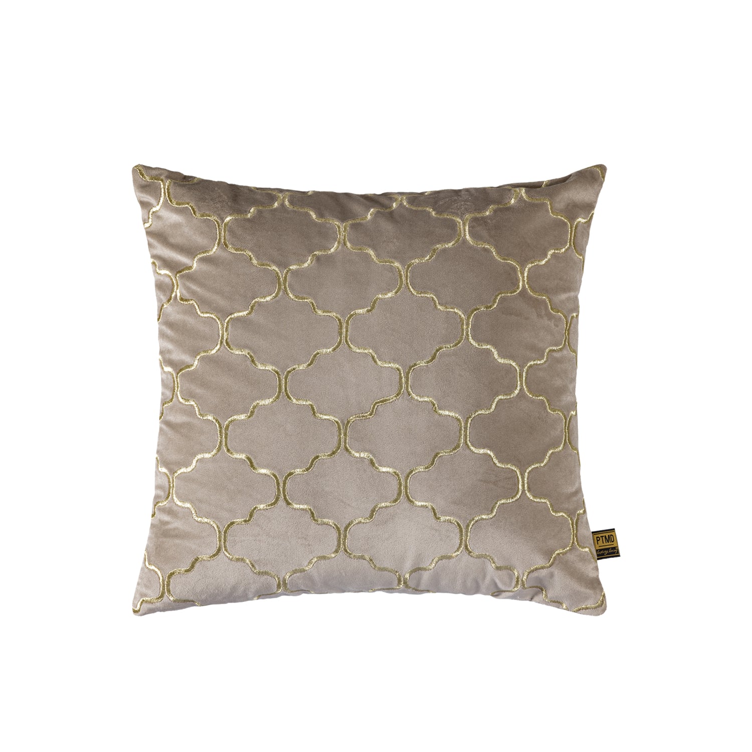 Lizze Beige Velvet Cushion Embroidery Square S