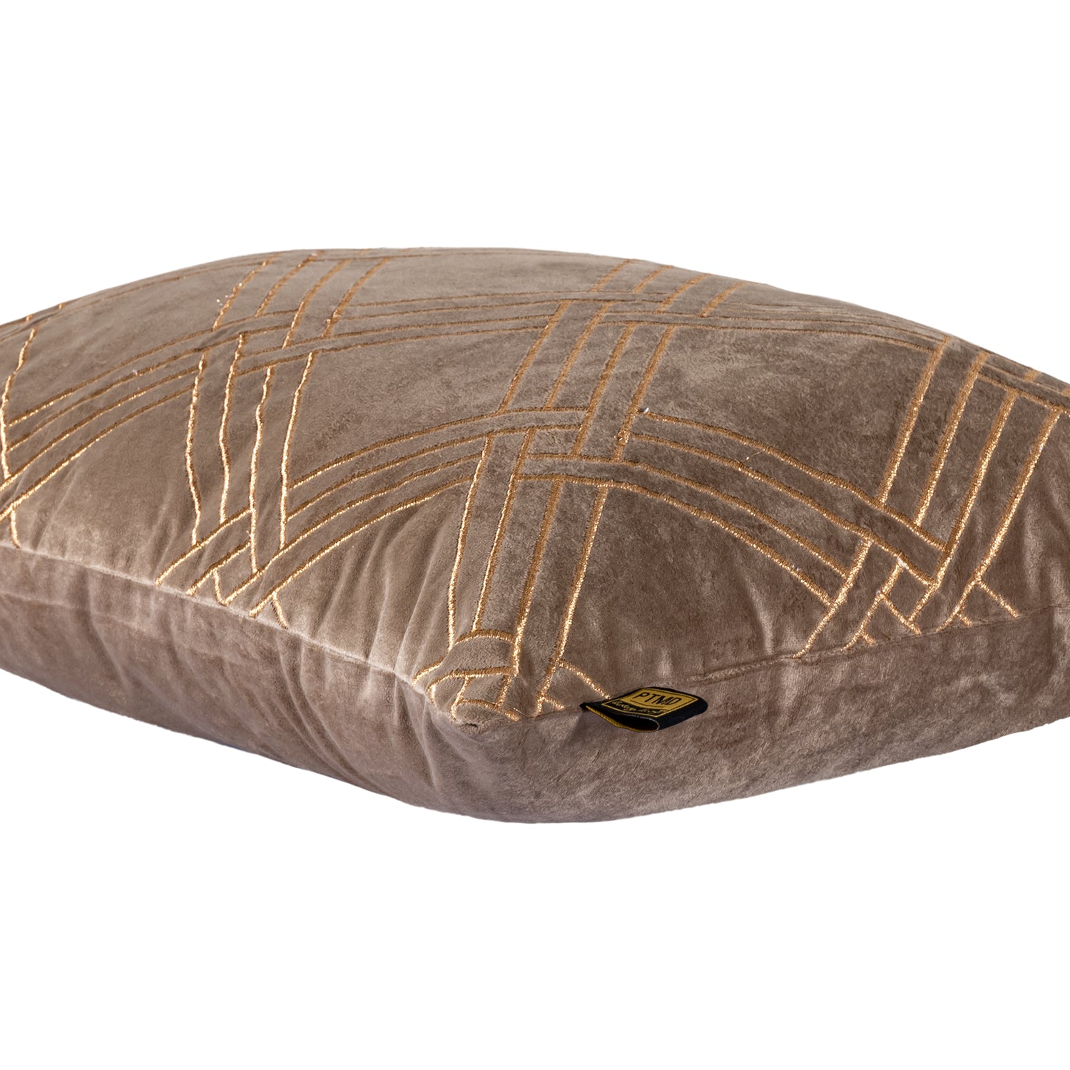 Cerine Brown Velvet Cushion Embroidery Rectangle