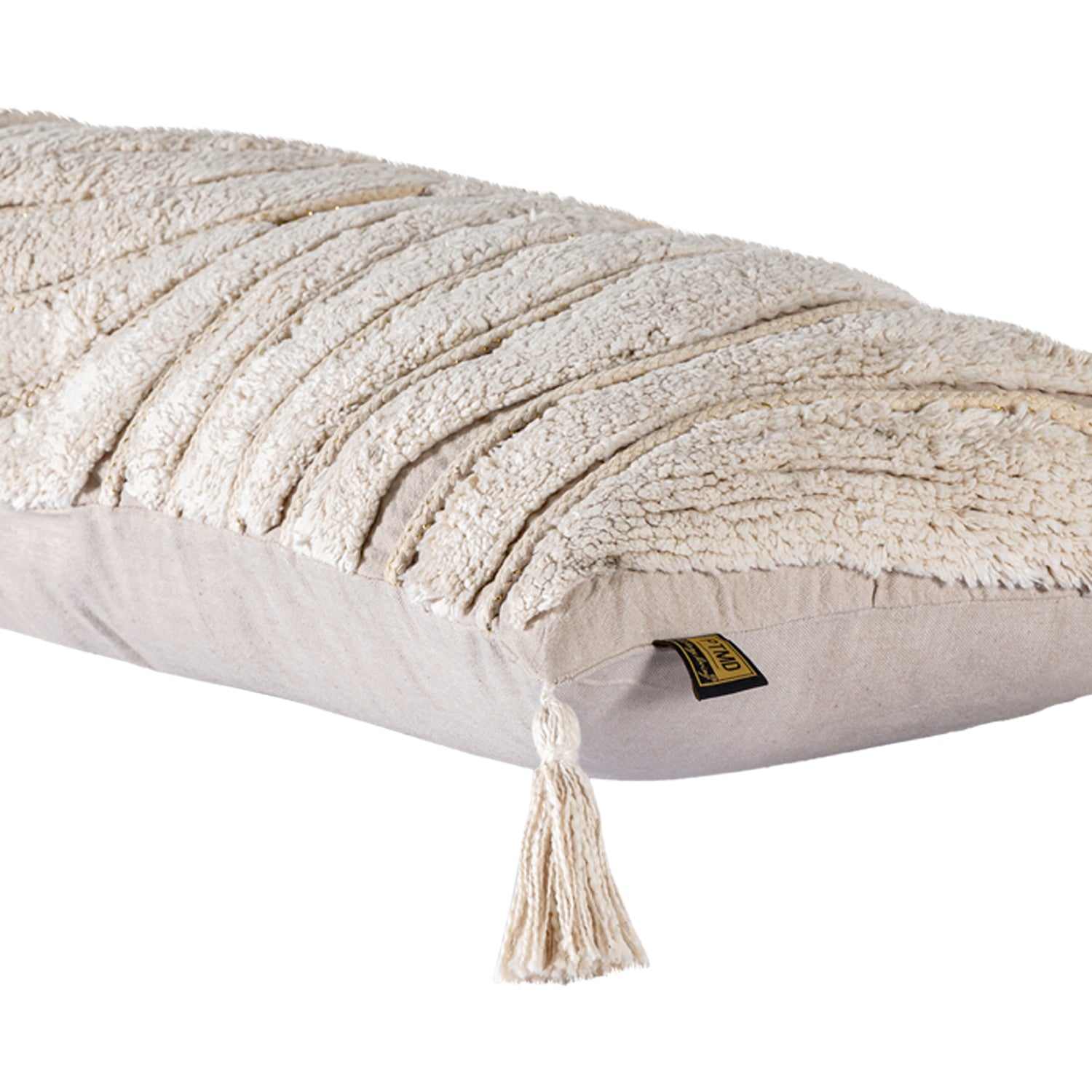 Zalie Natural Cottoncushion Zebra Fringes Square S