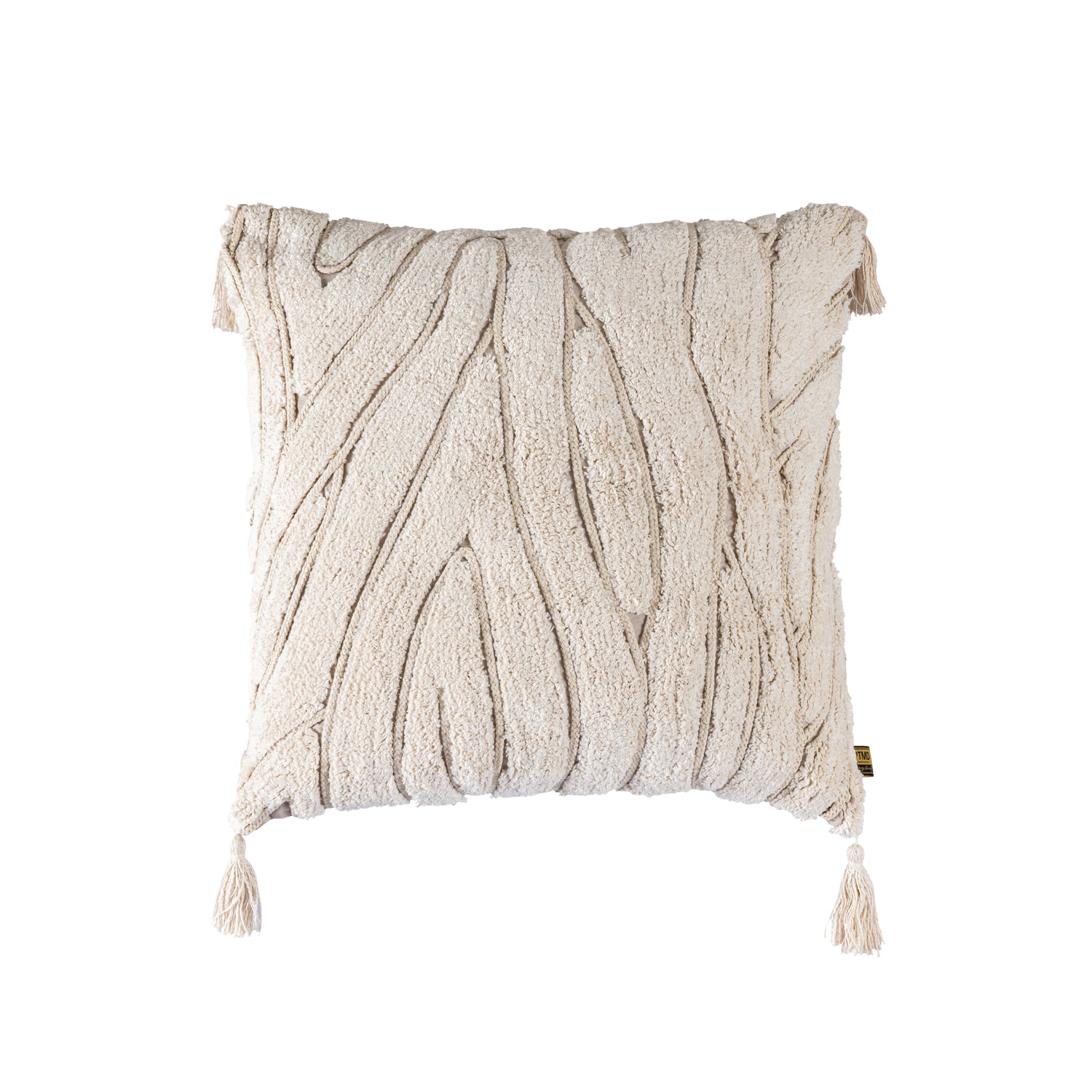 Zalie Natural Cottoncushion Zebra Fringes Square L