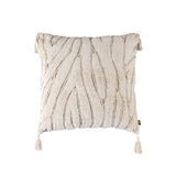 Zalie Natural Cottoncushion Zebra Fringes Square L