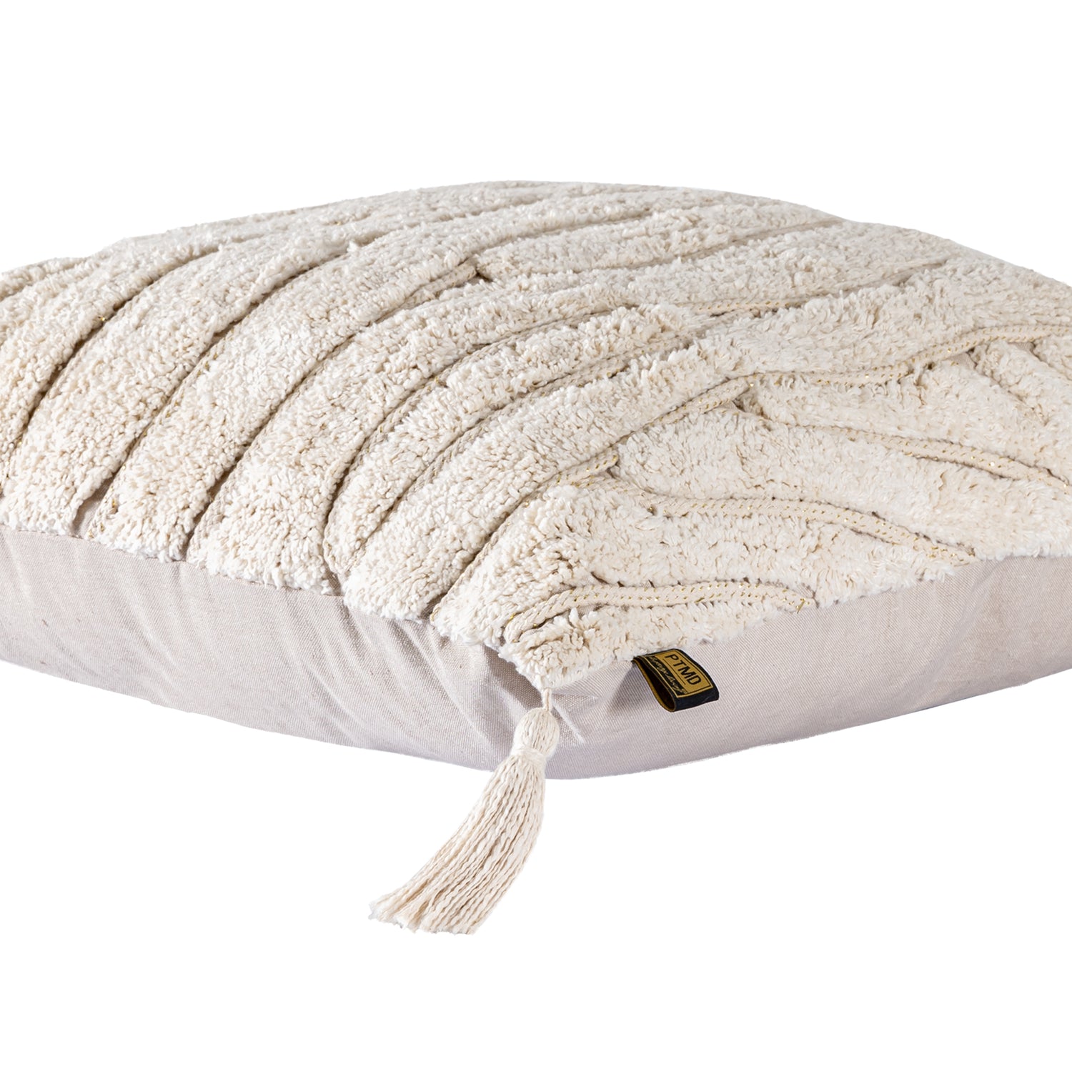 Zalie Natural Cottoncushion Zebra Fringes Square L