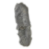 Furry Grey Shaped Sheepskin Plaid Long