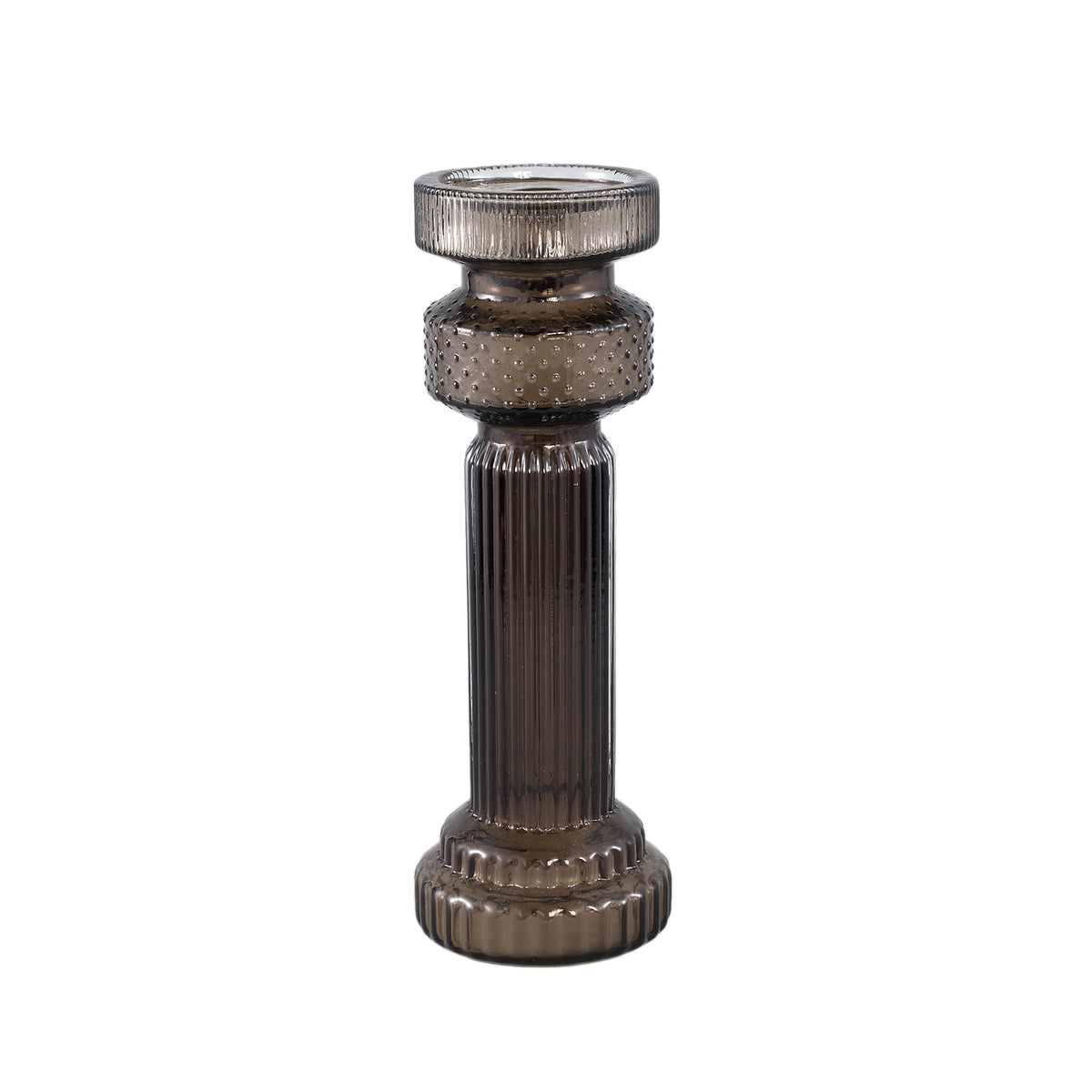 Fadri Grey Glass Candle Holder M
