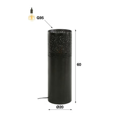 Vloerlamp Ø20 Cilinder - 20x20x60 cm - Zwart Nikkel