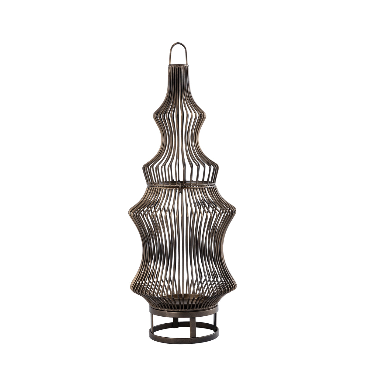 Tobin Brass Iron Round Wired Shaped Lantern
