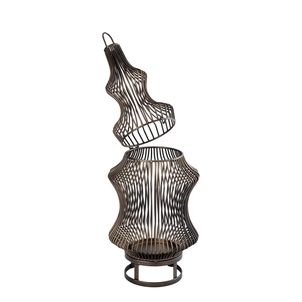 Tobin Brass Iron Round Wired Shaped Lantern