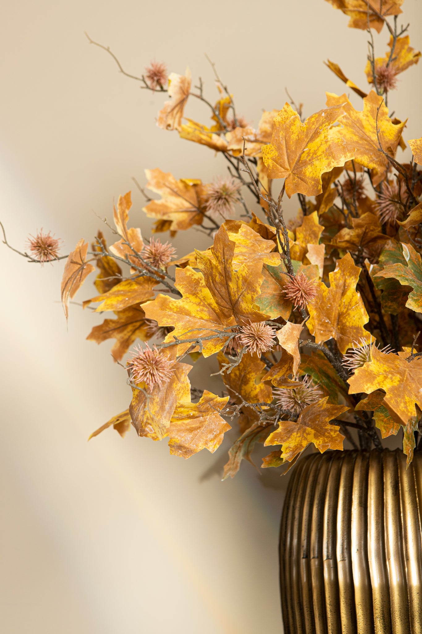 Twig Plant Yellow Green Maple Spray With Chestnut