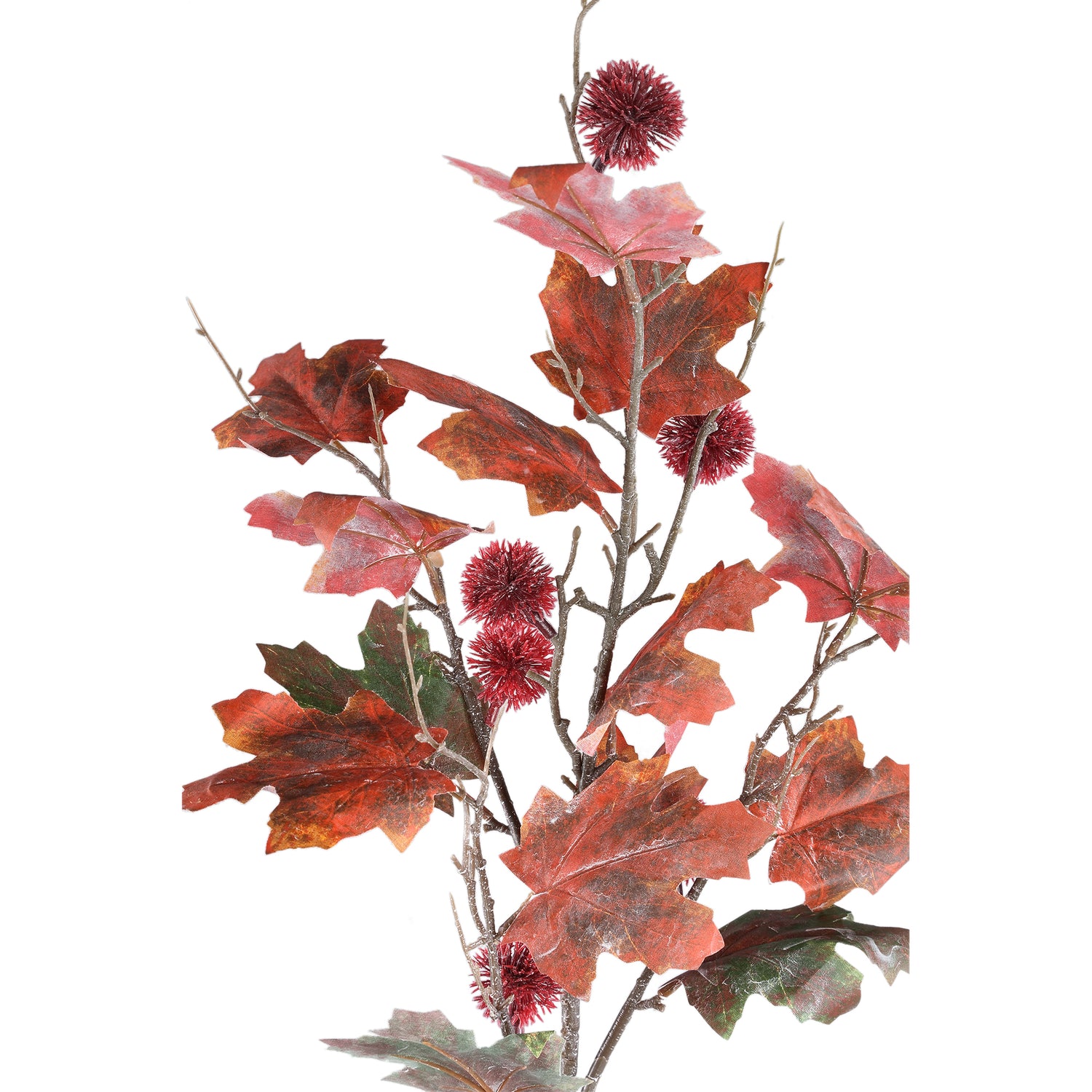 Twig Plant Red Green Maple Spray With Chestnut