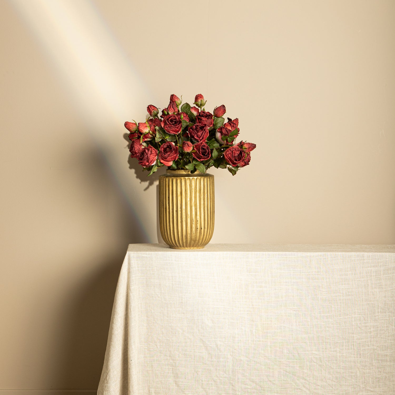 Rose Flower Red Rose Spray With Bud And Leaves