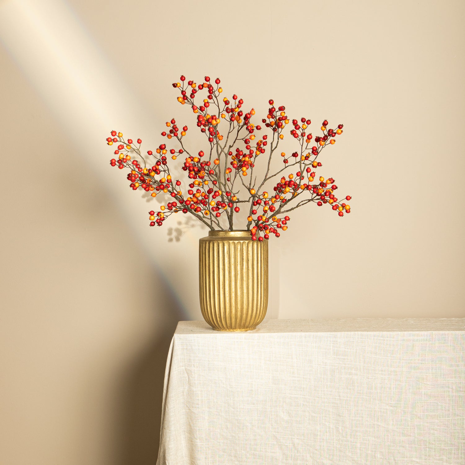 Berry Plant Red Orange Rose Hip Spray